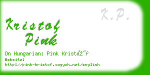 kristof pink business card